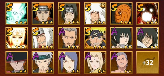 火影忍者V12 9S忍 40A忍 130忍 1153S碎片 18通灵 500W战力 上忍