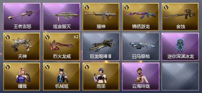 穿越火线（CF）1王者武器 1炫金武器 6V武器 3V角色 1皮肤 可排位 专家