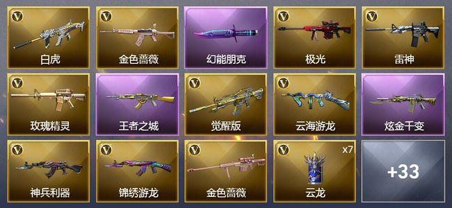 穿越火线（CF）1王者武器 1炫金武器 64V武器 1V角色 13皮肤 可排位 传奇