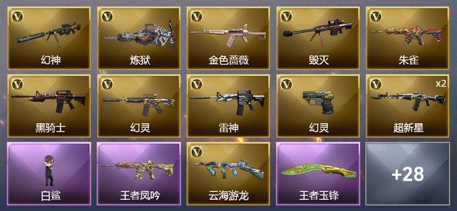 穿越火线（CF）2王者武器 56V武器 2V角色 21皮肤 可排位