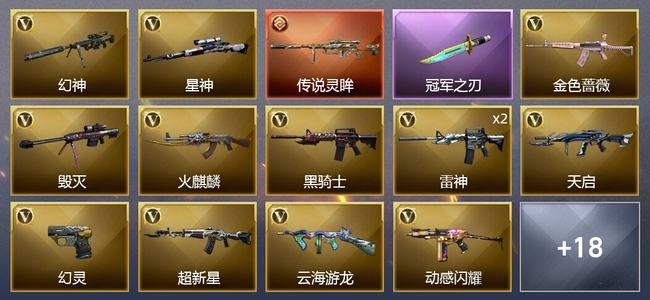 穿越火线（CF）1传说武器 36V武器 15皮肤 可排位 专家