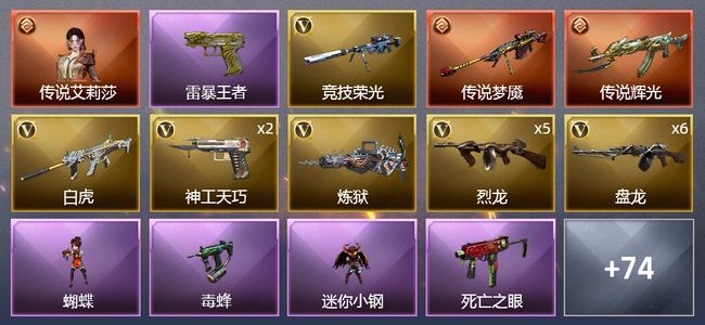 穿越火线（CF）1传说角色 2传说武器 9王者武器 1炫金武器 95V武器 3V角色 31皮肤 可排位