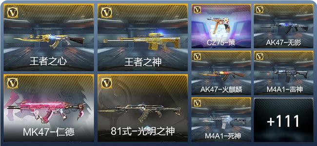 穿越火线：枪战王者V5 3王者武器 135英雄武器 4英雄角色 207万化 枪王