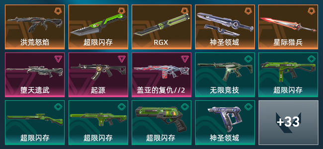 无畏契约5橙皮 3紫皮 47皮肤 8640皮肤总价值 550已用源晶 黑铁
