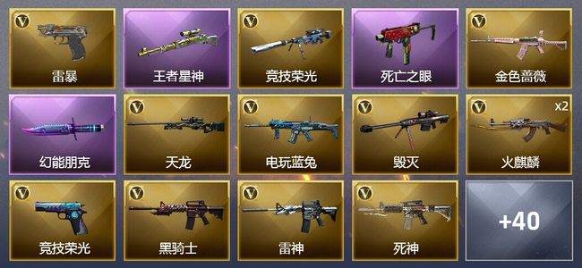 穿越火线（CF）4王者武器 69V武器 2V角色 28皮肤 可排位 大师