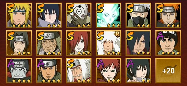 火影忍者V9 12S忍 25A忍 128忍 1704S碎片 15通灵 600W战力 前1000名 中忍