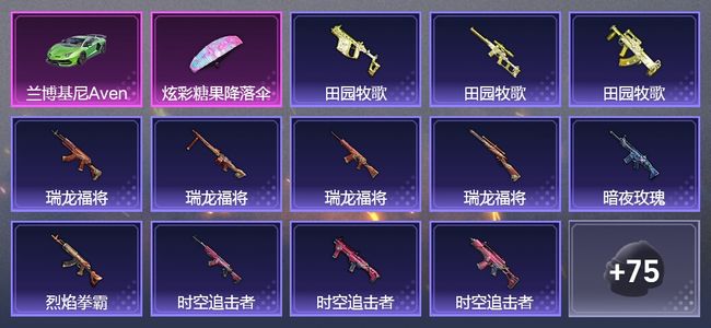 和平精英1载具 41枪皮 54套装 15655热力 黄金