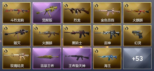 穿越火线（CF）9王者武器 41V武器 8V角色 9皮肤 可排位