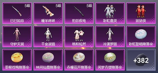 和平精英3升级枪 6粉装 219枪皮 174套装 66180热力 16印记 皇冠