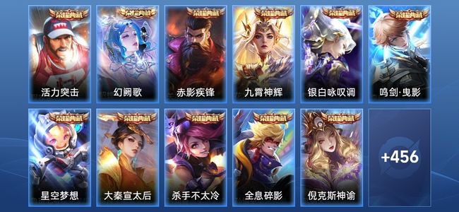 王者荣耀V10 15典藏 1无双 56传说 137史诗 468皮肤 最强王者