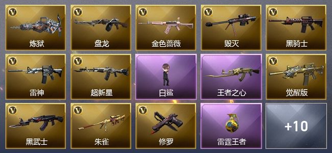 穿越火线（CF）4王者武器 16V武器 1V角色 4皮肤 可排位 新锐