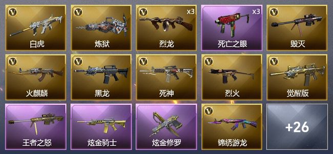 穿越火线（CF）1王者武器 2炫金武器 29V武器 1V角色 9皮肤 可排位 宗师