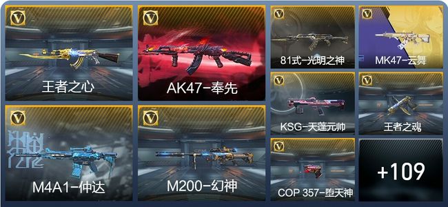 穿越火线：枪战王者V5 4王者武器 125英雄武器 5英雄角色 202万化 大师SS