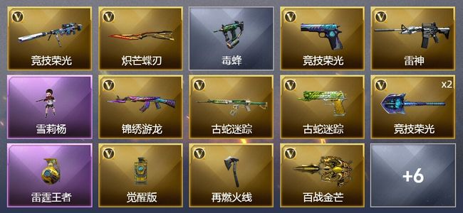 穿越火线（CF）1王者武器 33V武器 1V角色 3皮肤 可排位 新锐