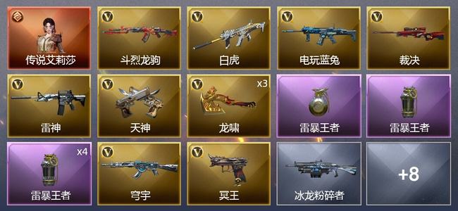 穿越火线（CF）1传说角色 3王者武器 16V武器 2V角色 可排位 专家