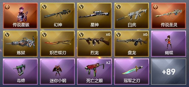 穿越火线（CF）1传说角色 3传说武器 12王者武器 3炫金武器 101V武器 8V角色 35皮肤 可排位 专家