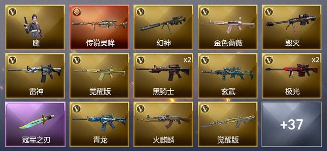 穿越火线（CF）1传说武器 47V武器 1V角色 13皮肤 可排位 枪王