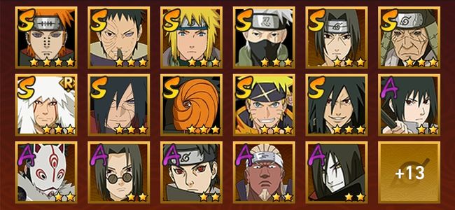 火影忍者11S忍 19A忍 101忍 1477S碎片 14通灵 500W战力 上忍