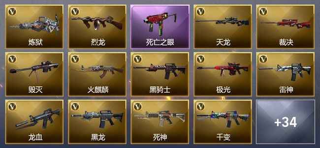 穿越火线（CF）7王者武器 6炫金武器 59V武器 10V角色 13皮肤 可排位