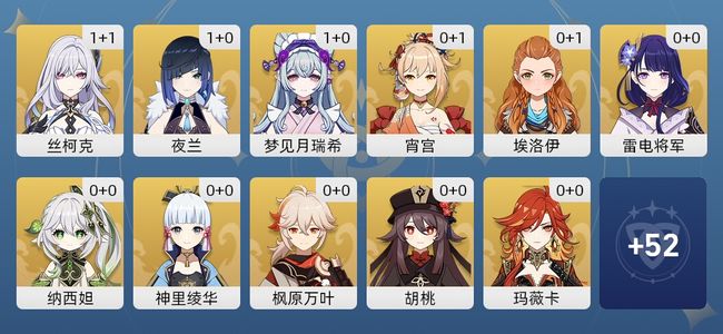 原神42黄 36角色黄 6武器黄 26五星角色 4五星武器 男主 60级