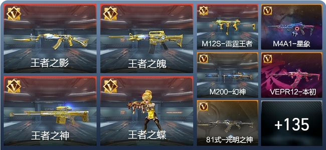 穿越火线：枪战王者V7 8王者 162英雄武器 1英雄角色 288万化 专家S