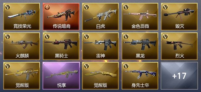 穿越火线（CF）1传说武器 1王者武器 24V武器 15皮肤 可排位 新锐