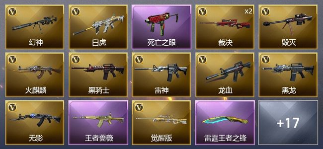 穿越火线（CF）4王者武器 3炫金武器 23V武器 11皮肤 可排位 大师