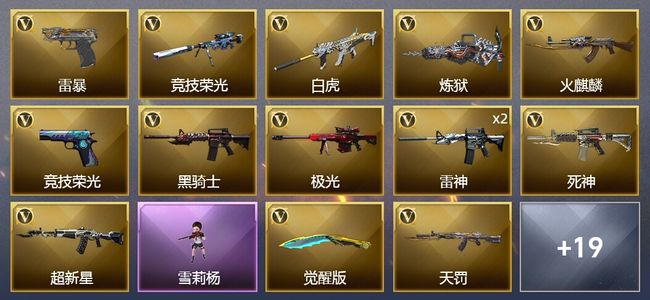 穿越火线（CF）1王者武器 51V武器 2V角色 8皮肤 可排位 枪王