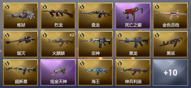 穿越火线（CF）1炫金武器 20V武器 1V角色 4皮肤 可排位 大师