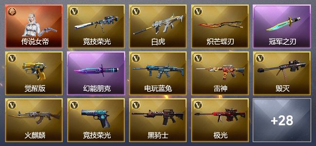 穿越火线（CF）1传说角色 1王者武器 1炫金武器 60V武器 2V角色 17皮肤 可排位 传奇