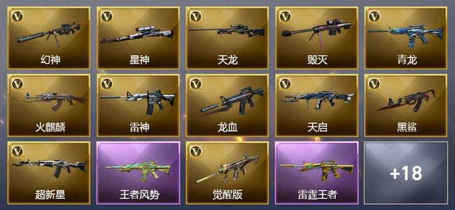 穿越火线（CF）2王者武器 1炫金武器 24V武器 1V角色 1皮肤 可排位 枪王