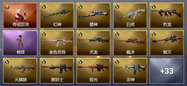 穿越火线（CF）1传说角色 1王者武器 1炫金武器 47V武器 2V角色 21皮肤 可排位 专家