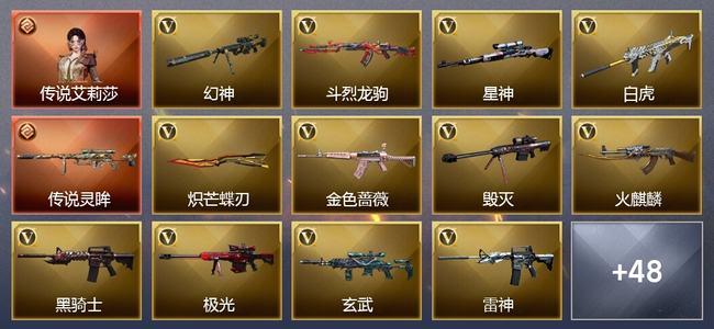 穿越火线（CF）1传说角色 1传说武器 59V武器 4V角色 19皮肤 可排位 枪王