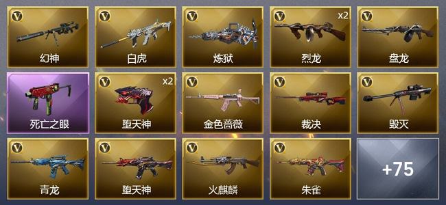 穿越火线（CF）2王者武器 1炫金武器 109V武器 3V角色 14皮肤 可排位
