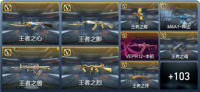 穿越火线：枪战王者V7 12王者武器 129英雄武器 4英雄角色 218万化 枪皇SS