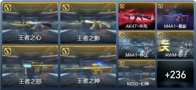 穿越火线：枪战王者18王者武器 245英雄武器 10英雄角色 481万化 枪王