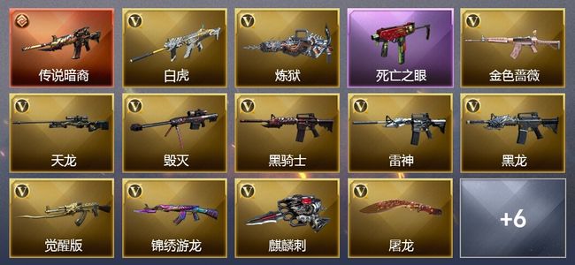 穿越火线（CF）1传说武器 17V武器 1V角色 9皮肤 可排位 新锐