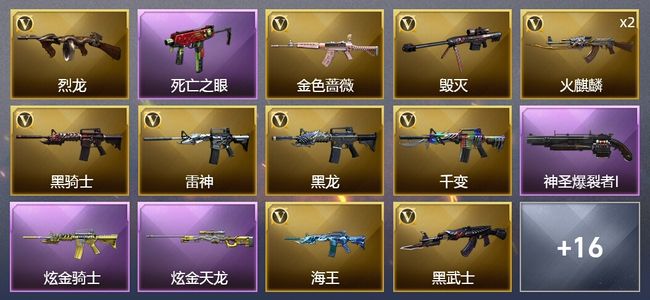 穿越火线（CF）2炫金武器 29V武器 9皮肤 可排位 新锐