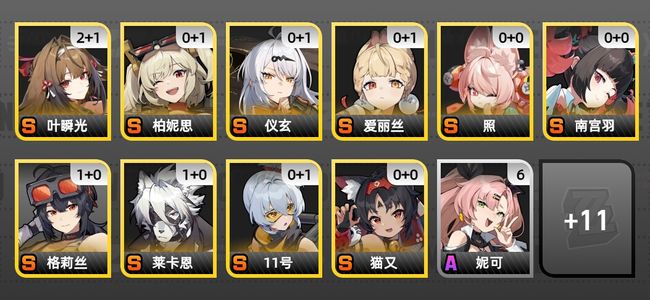 绝区零19黄 14角色黄 10S角色 5S音擎 4S邦布 男主 54