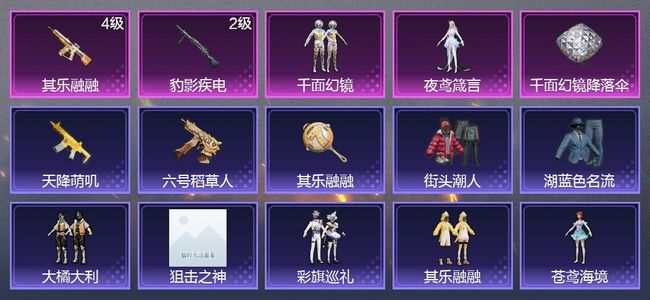 和平精英2升级枪 2粉装 6枪皮 9套装 3316热力 白银