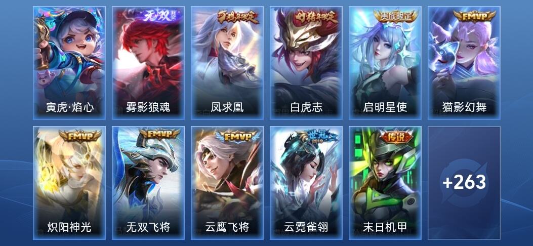 王者荣耀V8 1无双 1星传说 13传说 75史诗 274皮肤 最强王者