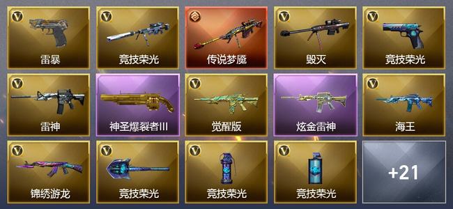 穿越火线（CF）0传说角色 1传说武器 1王者武器 1炫金武器 37V武器 8V角色 2皮肤 可排位 枪王