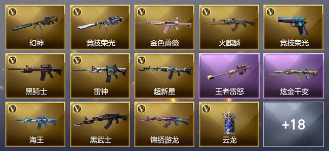 穿越火线（CF）0传说角色 0传说武器 1王者武器 1炫金武器 30V武器 8V角色 2皮肤 可排位 新锐