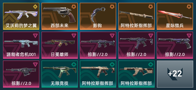 无畏契约4橙皮 1金皮 6紫皮 36皮肤 14300皮肤总价值 410已用源晶 白银