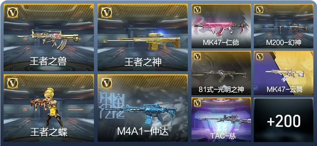 穿越火线：枪战王者V3 6王者武器 209英雄武器 7英雄角色 299万化 枪圣SSS