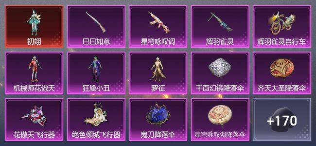 和平精英1载具 3升级枪 4粉装 4尾迹 130套装 45276热力 4印记