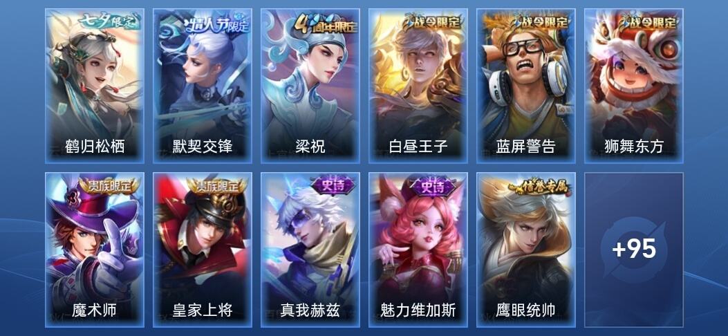 王者荣耀V6 1传说 15史诗 106皮肤 永恒钻石I