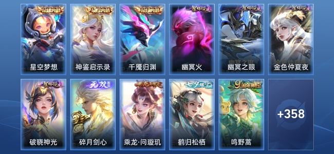 王者荣耀V8 3典藏 1无双 4星传说 16传说 113史诗 369皮肤 荣耀王者
