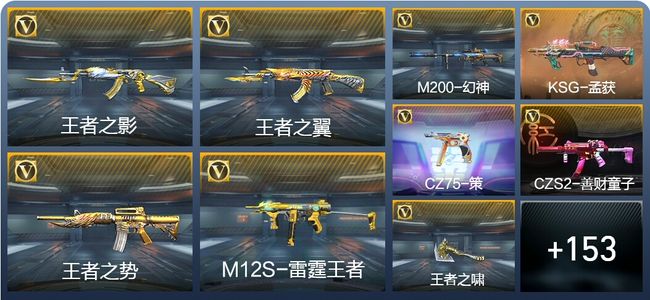 穿越火线：枪战王者V7 8王者武器 162英雄武器 6英雄角色 259万化 枪皇SSS