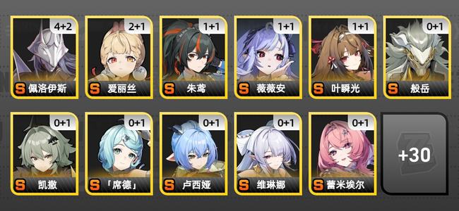 绝区零61黄 44角色黄 28S角色 15S音擎 10S邦布 男主 60